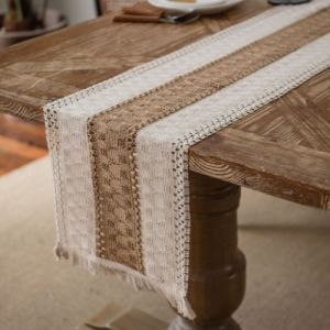 Table Runner Premium / Table Runner Nordic / Taplak Meja Makan Tamu Rajut Simple Scandinavian