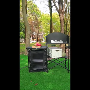Nearra Fold Outdoor Camping Portable Cook Station Easy Setup Aluminum Kitchen Tablecamping Kitchen