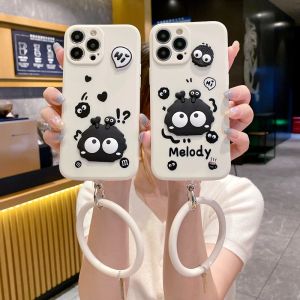 Xiaomi Redmi A1 A3 13C 12C 10C 10A 9T Note 13 12S 12 11 11S 10 9 9S 8 9A 9C Poco C65 Mi 11 12 13 Lite 12T 11T 10T 13T Pro Cartoon Painted Coal Ball Bracelet Phone Case
