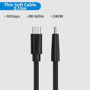 Hagibis | Full-Function Ultra-Fine Soft Fast-Charging USB4 Data Cable with 80Gbps Transfer Speed