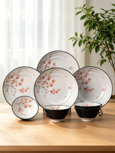 Mino Yaki | Snow Red Leaf Ceramics Wabi-Sabi Style Plate