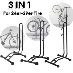 TOSEEK Bicycle Parking Stand Premium Quality Vertical & Horizontal Adjustable Bicycle Floor Parking Rack Fat Bike Stand Multi-use Free Parking Stand for Indoor Outdoor Garage Storage