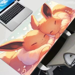 Large Gaming Mousepad Pokemon Eevee XXL Keyboard Pad Gamer Mouse Pad on The Table Speed Desk Mat Anime 900x400 Soft Mouse Mats