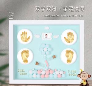 Baby Hand Print And Foot Print Handprint makers Memory DIY Soft Clay Art Frame/ Handprint and footprint Souvenir Baby shower gift 宝宝手足印泥胎毛纪念品【Fast Delivery】