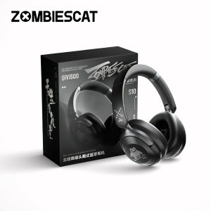 ZOMBIESCAT S10 Air Cushion Bluetooth 6.0 Headset Active ANC Noise Cancelling Wireless & Wired Connection with Clear Mic for Gaming Over Ear Headphones