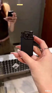 Black Metal Jet Torch Lighter Windproof Refillable Butane Blue Flame Pocket Lighter BLCG