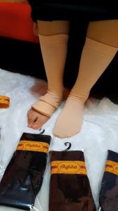 kaos kaki wudhu muslimah untuk travelling umroh haji bahan nilon tanpa jempol lembut dan tebel