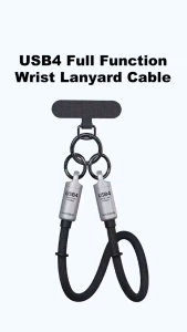 HAGIBIS GS200 USB4 Cable 240W 30cm – Full-Function Fast Charging & Data Transfer 40Gbps 8K Display Wrist Lanyard Design Portable & Durable for Laptop/Tablet/Phone