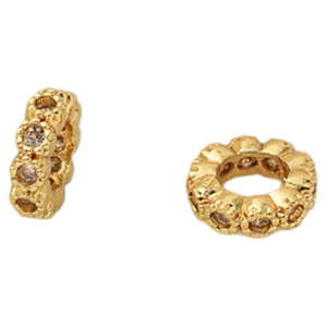 ลูกปัดลูกไม้ทองชุบทอง 6MM14K ลูกปัดแยกช่องใหญ่ ลูกปัด DIY ทำมือ สร้อยข้อมือ สร้อยคอ เครื่องประดับ อุปกรณ์