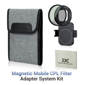 JJC ชุดระบบอแดปเตอร์ปรับขนาดฟิลเตอร์โทรศัพท์มือถือแม่เหล็กคู่พร้อมฟิลเตอร์ CPL 67มม. สำหรับ iPhone 14 15 16 Pro/proax.plus มาพร้อมกับกระเป๋าเก็บของและผ้าทำความสะอาดเหมาะสำหรับการถ่ายทอดสดแบบเซลฟี่