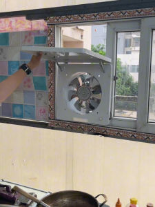 High Power Kitchen Exhaust Fan Window Type No Punching Required Oil Smoke Removal Home Use Ventilator Air Exchanger