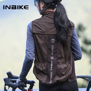 INBIKE Cycling Vest Sleeveless Running Rain Jacket Spring Autumn Lightweight MTB Road Biking Clothing Windbreakers Reflective Windproof Vest With Pockets Quick Drying Breathability Cycling Jersey
