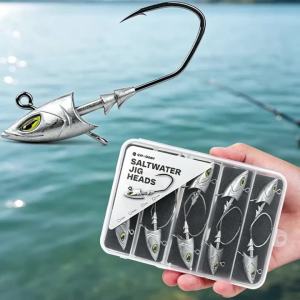 Bộ 5 Móc Câu Jigging Đầu Tam Giác Có Mắt 3D 14g/21g/28g/42g Móc Câu Thép Carbon Cao Có Ngạnh Dùng Cho Câu Cá Biển Lớn