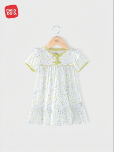 Cute Fashionable Floral Print Short Sleeve Baby Dress