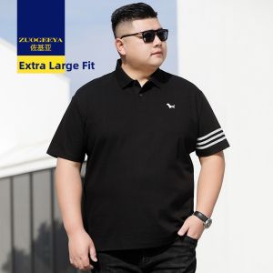 Zuogeeya | Casual Business Loose Fit Polo Shirt for Plus Size Men