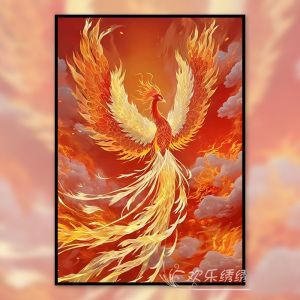 Phoenix Rebirth 2025 New Handmade Diamond Painting Full Cross Stitch Line Embroidery Simple Modern Style Living Room Entrance