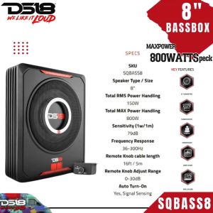 C2D DS18 SQBASS8 ซับวูฟเฟอร์ใต้เบาะขนาด 8" กำลังขับ 800 วัตต์ PEAK SUBBOX BASSBOX เบสบ๊อก