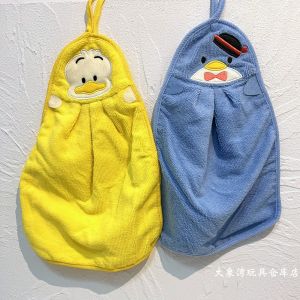 Adorable Embroidered Towels for Children's Bathroom: Duckling & Penguin Cartoon Design
