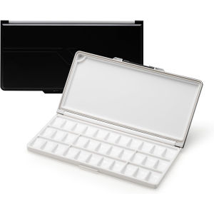 Watercolor Palette with Lid: 33 Wells Airtight Folding Paint Palette with Large Mixing Tray - Empty Acrylic Painting Art Pallet