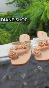 New Womens Fashionable Floral Sandals Rubber Non-Slip Flat Summer Walking Shoes Casual Outdoor Wear Indoor Waterproof Beach Sandals Korean Style Comfortable Support 060523