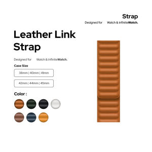 (COD)Magnetic Lock Leather Strap for Watch 7 SE 6 5 iWatch T55 T500 Replacement Leather Band