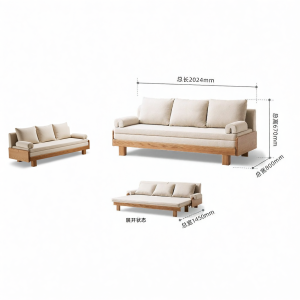 YUANSHI YUANSU | Full Wood Expandable Multi-functional Sofa Bed