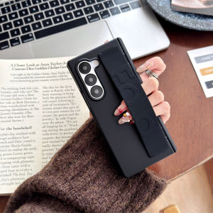 Luxury Elastic Wristband Frosted for Samsung Galaxy Z Fold 8 Ultra 7 6 5 Phone Case Wrist Strap TPU +PC Shockproof Protect Cover