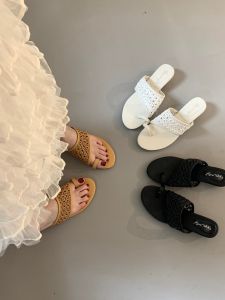 Hollow Braided Soft-bottom Lazy Casual Slippers