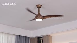 【COD】 Lampu Kipas Angin Gantung Plafon Hias Ruang Tamu 2IN1 3 Warna 6 Kecepatan 52 Inci Meja Makan Kamar Tidur LED Dan Bilah Kipas Kayu Lampu Kipas Angin Dengan Remote