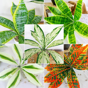 Daun Keladi Tangkai Aglonema Kembang Hias Buatan Meja Tamu Bunga Artificial Pajangan Unik COD PBP186