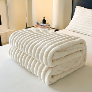 Light Luxury Solid Color Multifunctional Rabbit Velvet Blanket Winter Thick Warm Flannel Used for Bedroom Living Room Blanket