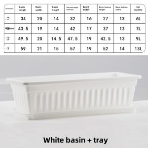 Rectangular Flower Pot Rack Supporting Planting Pot Resin Plastic Basin Green Plant Balcony Pot Rectangular Square Basin Vegetables