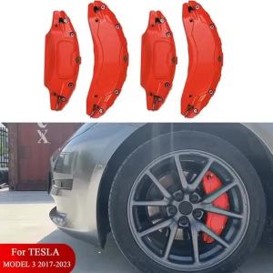 For Tesla Model 3 Brake Caliper Covers 2017 2018 2019 2020 2021 2022 2023 4pcs 18 19in Wheel Cover With Stickers (Not Fit 3 2024