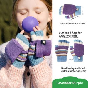 Kocotree | Warm Children Gloves For Boys And Girls Autumn And Winter Convertible Half Finger Design