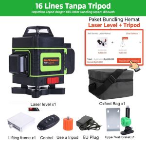 COD Taffware HILDA Mesin Self Leveling 16 Line Green Laser 4D with IndikatorLCD Remote -LD-515-HIJAU