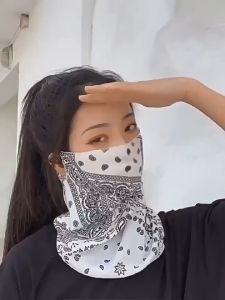 GCD ฤดูร้อนแสงแดด UV Windproof ชีฟองผ้าพันคอหน้ากากกันแดดคอผ้าพันคอป้องกันฝุ่นจักรยานรถจักรยานยนต์วิ่งหูแขวน