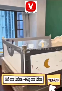 Thanh Chắn Giường Cho Bé V-BABY Nâng Hạ 1 Bên & Thanh Chắn Cao Cấp N2 (1 Thanh Chắn 1 Mặt)