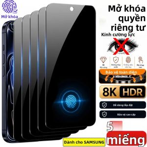 Bộ 5 Miếng Dán Bảo Vệ Màn Hình Riêng Tư NNBILI Cho Samsung Galaxy S Series Kính Cường Lực Bảo Vệ Toàn Diện Chống Gián Điệp Chống Trầy Xước Chống Vân Tay