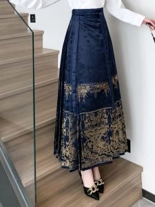 New Chinese Style Set Womens Autumn Winter Commute Mini Skirt A-Line Midi Skirt Polyester Fiber 100%