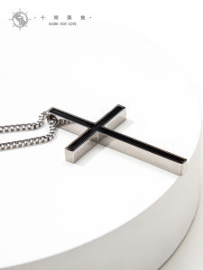 SHISHANGMEIDI | Black White Cross Necklace Fashion Accessory