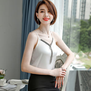 Áo Vest Không Tay Màu Đen Cho Nữ Mùa Hè Áo Lót Bó Sát Áo Khoác Ngoài Ngắn Cỡ Lớn Mặc Trong Chất Liệu Polyester Phong Cách Công Sở