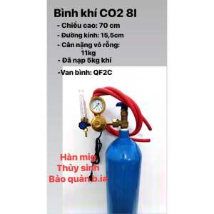 Bình khí CO2 hàn migbình khí CO2 hàn sắt 8 lít nhỏ gọn tiện lợi khi mang đến công trình