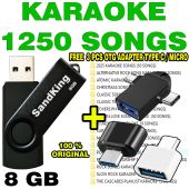 USB FLASH DRIVE WITH OFFLINE KARAOKE SONGS/MUSIC 8500 FILES HIGH QUALITY WITH OTG ADAPTER