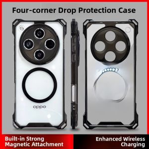 Oppo Findx8 pro Transparent Magnetic Absorption Shockproof Protective Case Men Women Full Cover Anti-Fall with Airbag for X8 Ultra