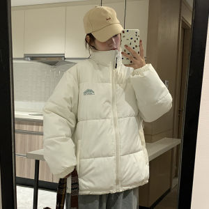 Womens down Cotton Jacket 2025 New Korean Style Small Size Thickened Couple Style Winter Outerwear Regular Sleeve Long Zipper