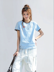 CHANT2nd | Cooling Sola Splicing Striped Short Sleeve Shirt