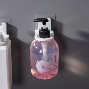 MINGSHENG ชั้นเก็บของเจลอาบน้ำแบบไม่เจาะรูที่ห้อยผนังห้องน้ำเจลทำความสะอาดมือตะขอแข็งแรงไร้รอยขวดแชมพูชั้นเก็บของ
