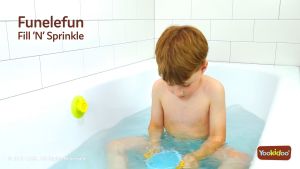 Yookidoo FunEleFun Fill N Sprinkle Baby Bath Toy with 3 Trunk Accessories for Kids and Toddlers (Blue)