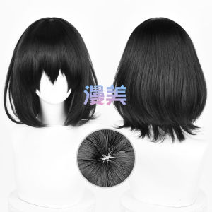 Black Short Hair Silicone Simulation Scalp Top Cosplay Wig by Manmei for Anime And Gaming Conventions High Quality Adult Size