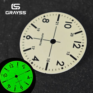 NEW full green C3 Lume pilot 28.5mm dial face watch accessories modified SKX for nh35 nh34 nh36 Miyota 8215 eta2824 movement